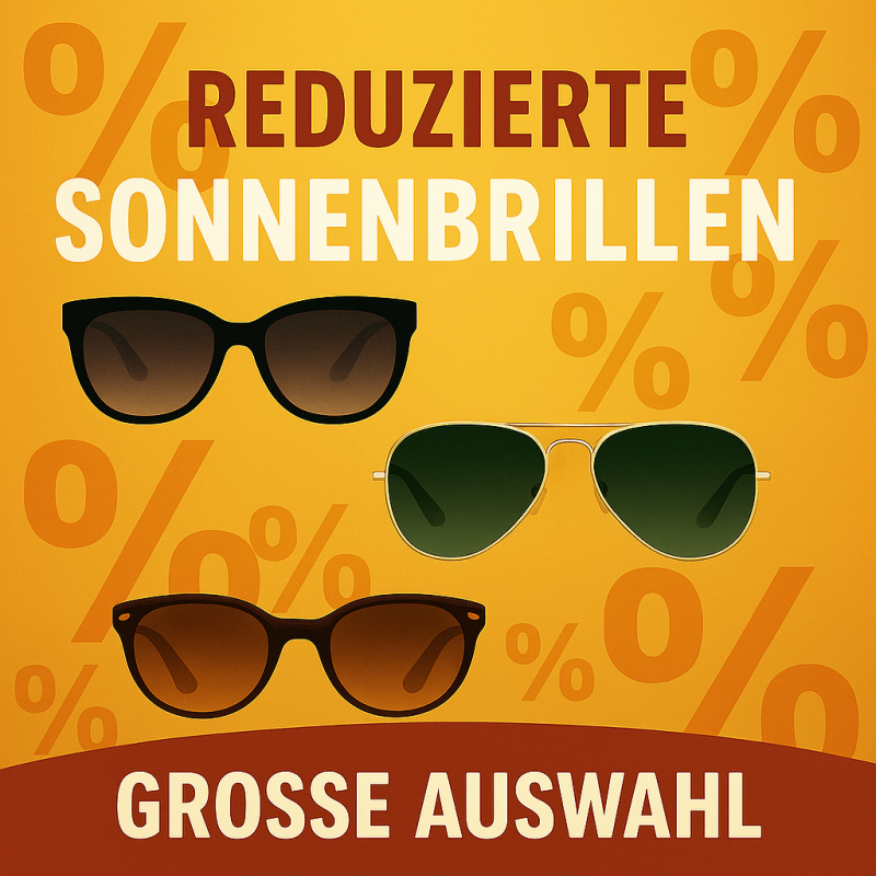 Sonnige Zeiten, sonnige Preise

Sonnenbrillen mit Ihrer Glasstärke, Ein- oder Mehrstärken, Kunststoffgläser in verschiedenen Farben und Tönungen ab 65€ (bis +/- 6 dpt cyl +2 dpt)